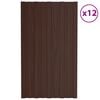 vidaXL Panel para tejado acero galvanizado marrón 12 unidades 80x45 cm