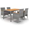 vidaXL Juego de comedor de jardín 5 piezas ratán sintético gris