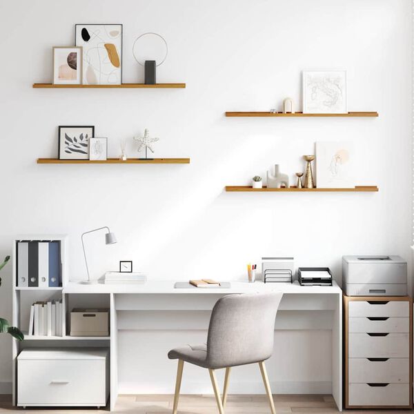 vidaXL Estante de pared con estante 4 pcs Beige 100 x 9 x 3 cm