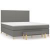 vidaXL Cama box spring con colch&oacute;n tela gris oscuro 160x200 cm