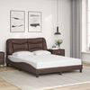 vidaXL Estructura de cama sin colch&oacute;n Hvar cuero sint&eacute;tico marr&oacute;n 140x190cm