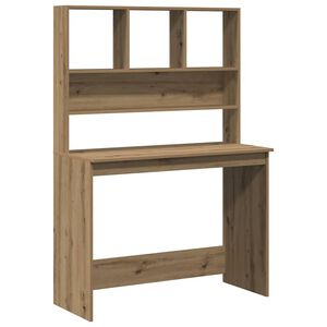 vidaXL Escritorio estantes madera roble artisian 102x45x148 cm