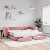 vidaXL Sofá cama nido con cajones terciopelo rosa 80x200 cm