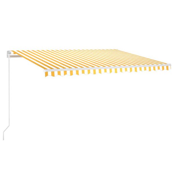 vidaXL Toldo retr&aacute;ctil manual con LED amarillo y blanco 450x300 cm