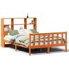 vidaXL Cama con estanter&iacute;a sin colch&oacute;n madera maciza marr&oacute;n 120x190 cm
