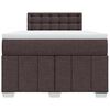 vidaXL Cama box spring con colch&oacute;n tela marr&oacute;n oscuro 120x190 cm