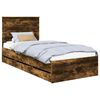 vidaXL Estructura de cama Roble ahumado 90 x 190 cm Madera Ingenieril
