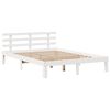 vidaXL Cama con estantería sin colchón madera maciza blanca 135x190 cm