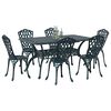 vidaXL Conjunto de Comedor de Jard&iacute;n 7 pcs Verde Aluminio