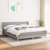 vidaXL Cama box spring con colch&oacute;n tela gris claro 160x200 cm