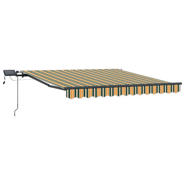 vidaXL Toldo Retráctil Manual Verde y amarillo 350 x 250 cm tela
