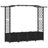 vidaXL Cama elevada con trellis y techo Negro 204 x 40 x 141 cm PP
