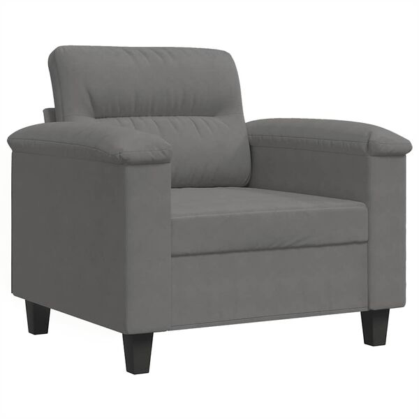 vidaXL Sill&oacute;n de tela microfibra gris oscuro 60 cm