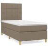 vidaXL Cama box spring con colch&oacute;n tela gris taupe 100x200 cm