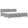 vidaXL Cama Box Spring LED con colch&oacute;n Gris Claro 200 x 200 cm tela