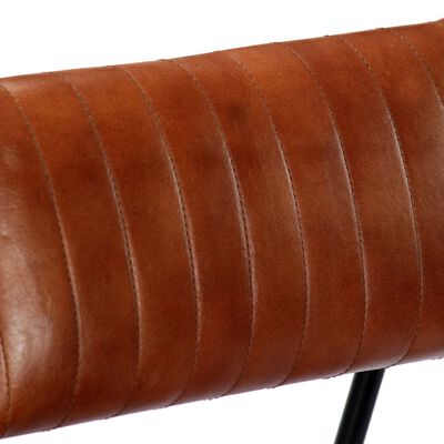 vidaXL Silla mecedora de cuero auténtico marrón