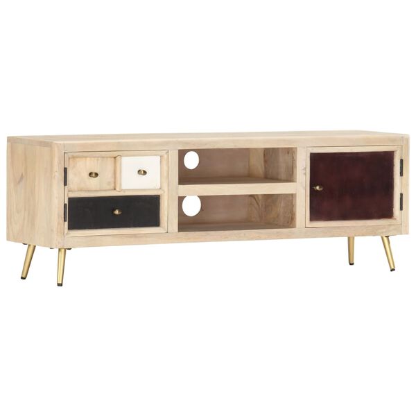 vidaXL Mueble de TV de madera maciza de mango 120x30x40 cm