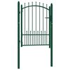 vidaXL Puerta de valla EMMEN con pinchos de acero, 104 x 109,5 cm, verde