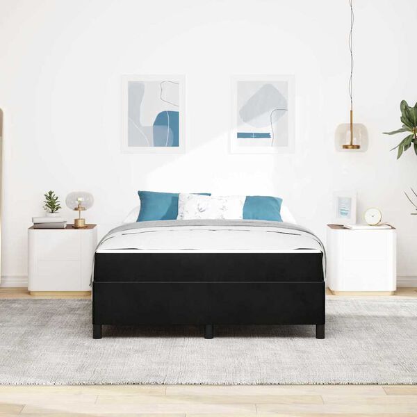 vidaXL Estructura de cama con colch&oacute;n Negro 140 x 190 cm tela