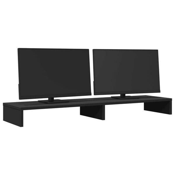 vidaXL Soporte para monitor madera de ingeniería negro 100x27x10 cm