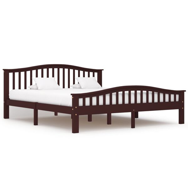 vidaXL Estructura cama sin colch&oacute;n madera pino marr&oacute;n oscuro 180x200cm
