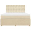 vidaXL Cama box spring con colch&oacute;n tela color crema 180x200 cm