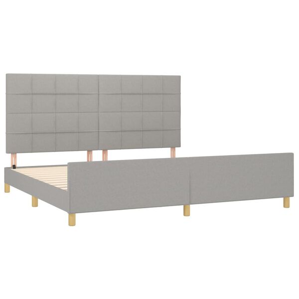 vidaXL Cama sin colchón tela gris claro 200x200 cm