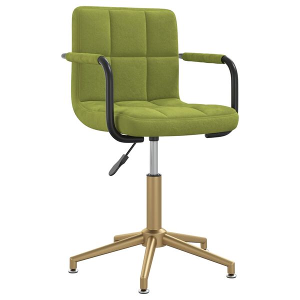 vidaXL Silla de comedor giratoria de terciopelo verde claro