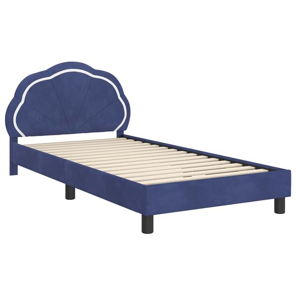 vidaXL Cama para ni&ntilde;os con cabecero Azul Polic&iacute;a 90 x 190 cm
