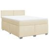 vidaXL Cama box spring con colch&oacute;n tela color crema 140x190 cm