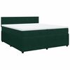 vidaXL Cama box spring con colch&oacute;n terciopelo verde oscuro 200x200 cm