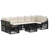 vidaXL Conjunto de sof&aacute;s de jard&iacute;n 8 uds. Negro rat&aacute;n sint&eacute;tico