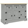 vidaXL Aparador Corona madera maciza pino mexicano gris 112x43x78 cm