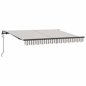 vidaXL Toldo retr&aacute;ctil Gris claro y blanco. 450 x 350 cm