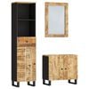 vidaXL Conjunto de muebles de ba&ntilde;o 3 piezas madera maciza de mango