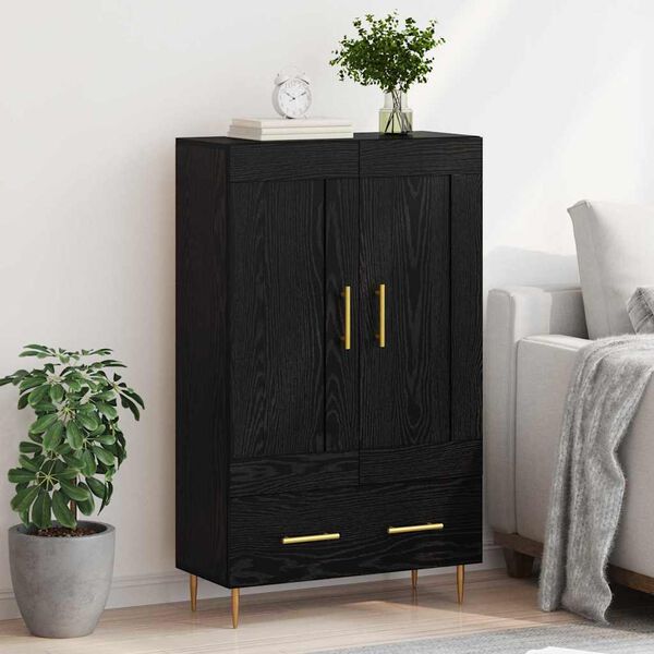 vidaXL Alacena Roble Negro 69,5 x 31 x 115 cm Madera contrachapada