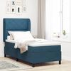 vidaXL Cama tipo Box Spring Azul Oscuro 200 x 90 cm Poli&eacute;ster