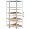 vidaXL Estanter&iacute;a esquina 5 niveles madera contrachapada y acero plata