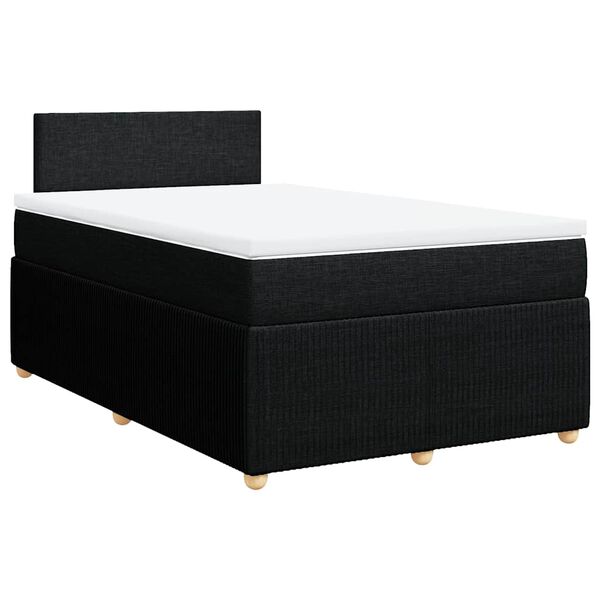 vidaXL Cama box spring con colch&oacute;n tela negro 120x200 cm