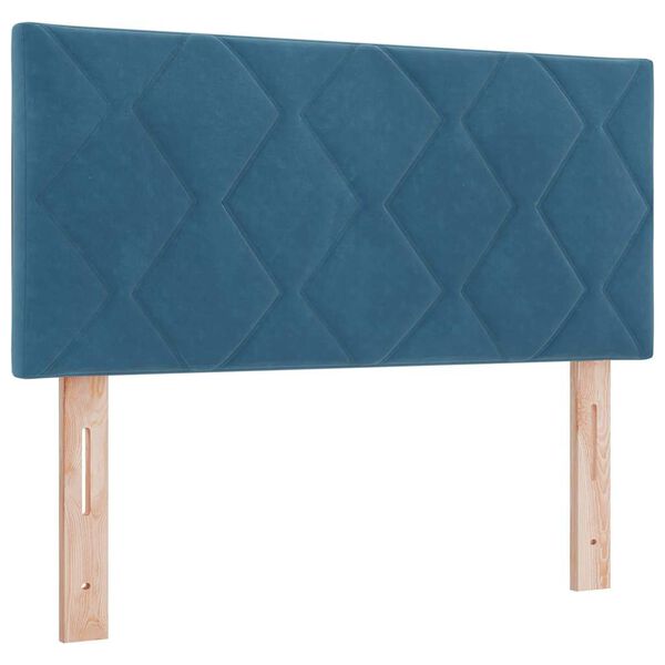 vidaXL Cama tipo Box Spring Azul Oscuro 190 x 90 cm Poli&eacute;ster