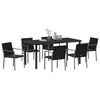 vidaXL Conjunto de Comedor de Jardín 7 pcs Negro y Gris