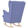 vidaXL Silla mecedora de tela azul vaquero 74x90x102 cm