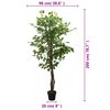 vidaXL &Aacute;rbol ficus artificial con 1260 hojas verde 200 cm