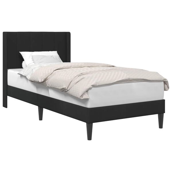 vidaXL Estructura de cama con cabecera Negro 90 x 200 cm Terciopelo