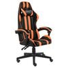 vidaXL Silla gaming de cuero sint&eacute;tico negro y naranja