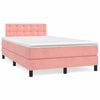 vidaXL Cama box spring con colch&oacute;n terciopelo rosa 120x190 cm