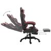 vidaXL Silla gaming con reposapi&eacute;s cuero sint&eacute;tico color vino tinto