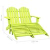 vidaXL Silla Adirondack de jardín 2 plazas madera maciza abeto verde
