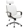 vidaXL Silla oficina con reposacabezas cuero sint&eacute;tico madera blanco