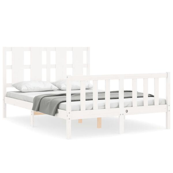 vidaXL Estructura de cama sin colchón madera de pino blanca 140x200 cm